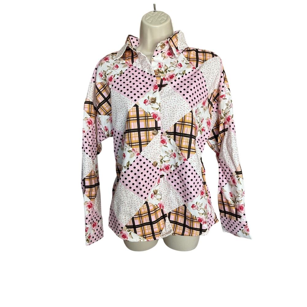 Emily Wonder Pink Patchwork Fleece Lined Jean Jacket S NWT